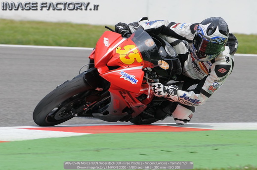 2009-05-09 Monza 3809 Superstock 600 - Free Practice - Vincent Lonbois - Yamaha YZF R6